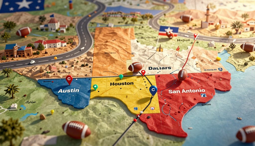 Texas toughest games road schedule map Texas toughest games road schedule map