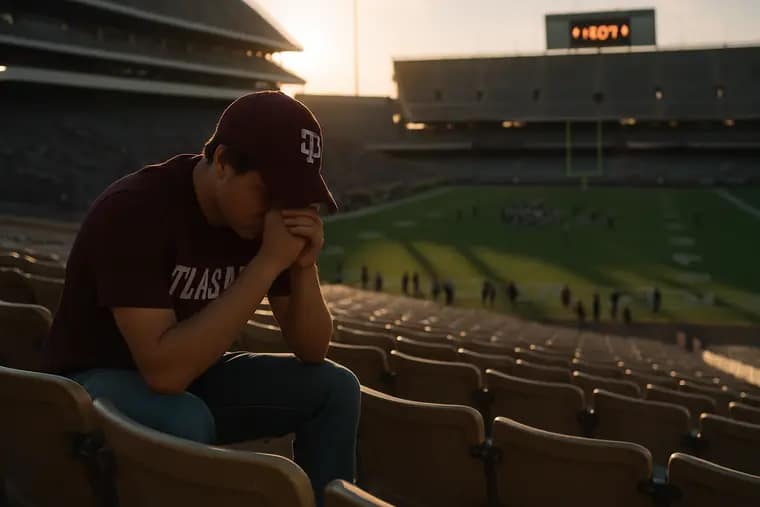 Texas A&M fans gathered outside a stadium on game day
