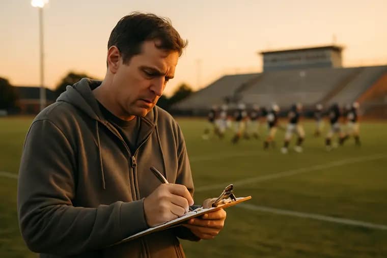 Texas high school football players warming up before kickoff