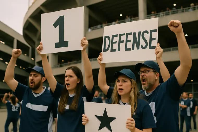 Volunteers serving concessions during a Texas high school football game