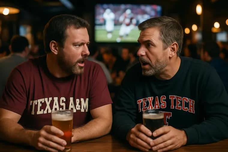 College football road game atmosphere with fans filling a Texas stadium